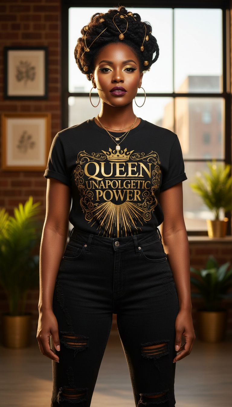 Rich and Rich Unapologetic Women's Black Tshirt