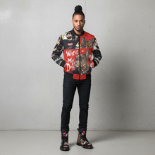 Load image into Gallery viewer, Red and Black Men&#39;s Lace Up Hightop Canvas Shoe
