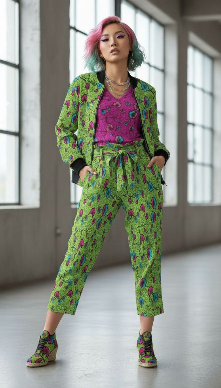 Rich and Rich Fuschia Floral Ladies Wedge Espadrilles