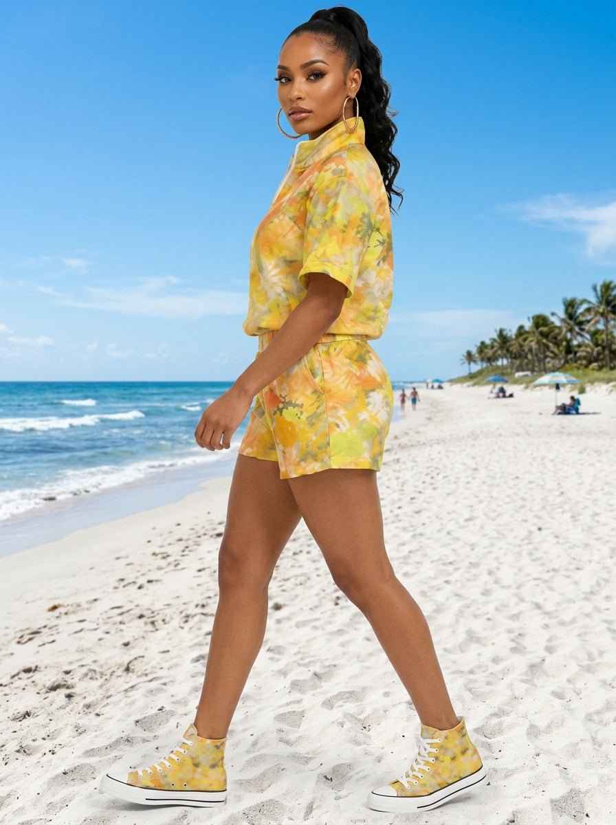 Rich and Rich Golden Muse Women's Zip Short Set