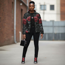 Load image into Gallery viewer, Rich and Rich BlackRedRoses Unisex Black Leather Sneaker
