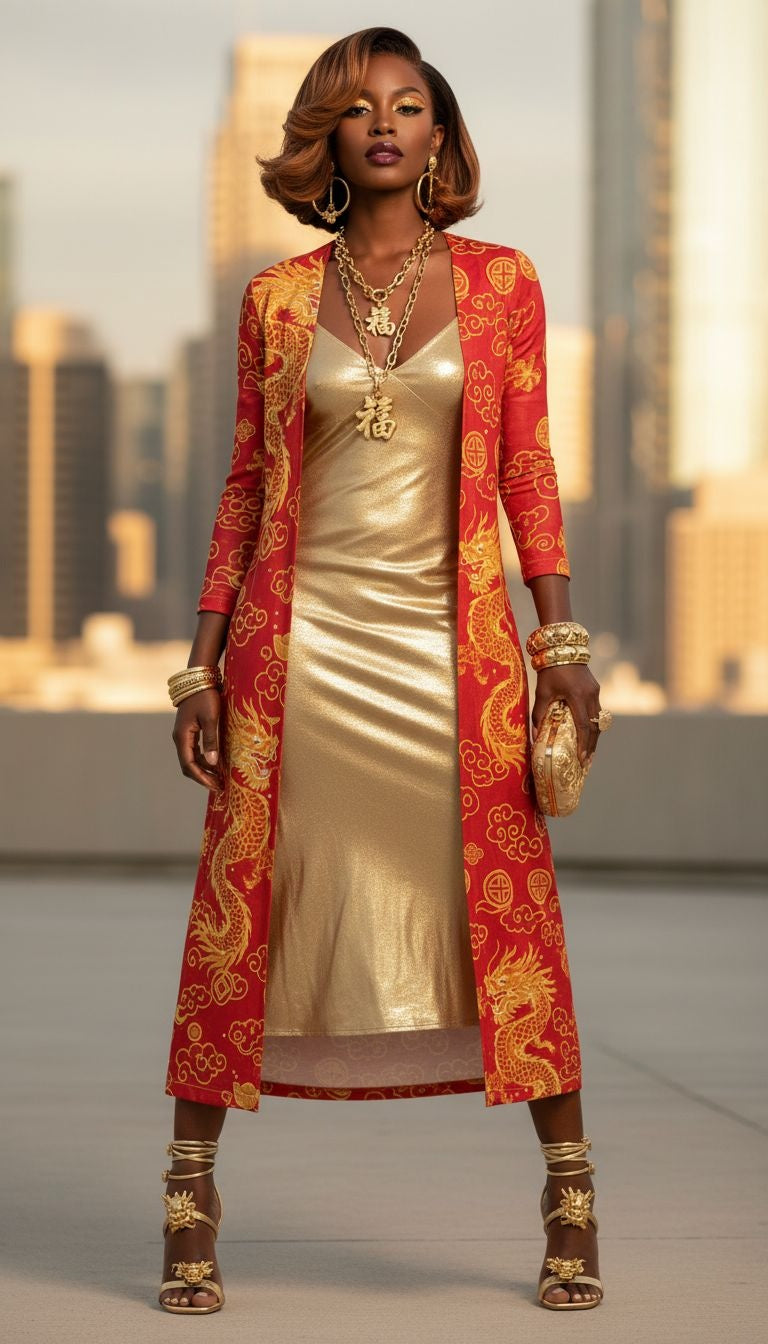 Rich and Rich Red Feng Shui Ladies Cardigan