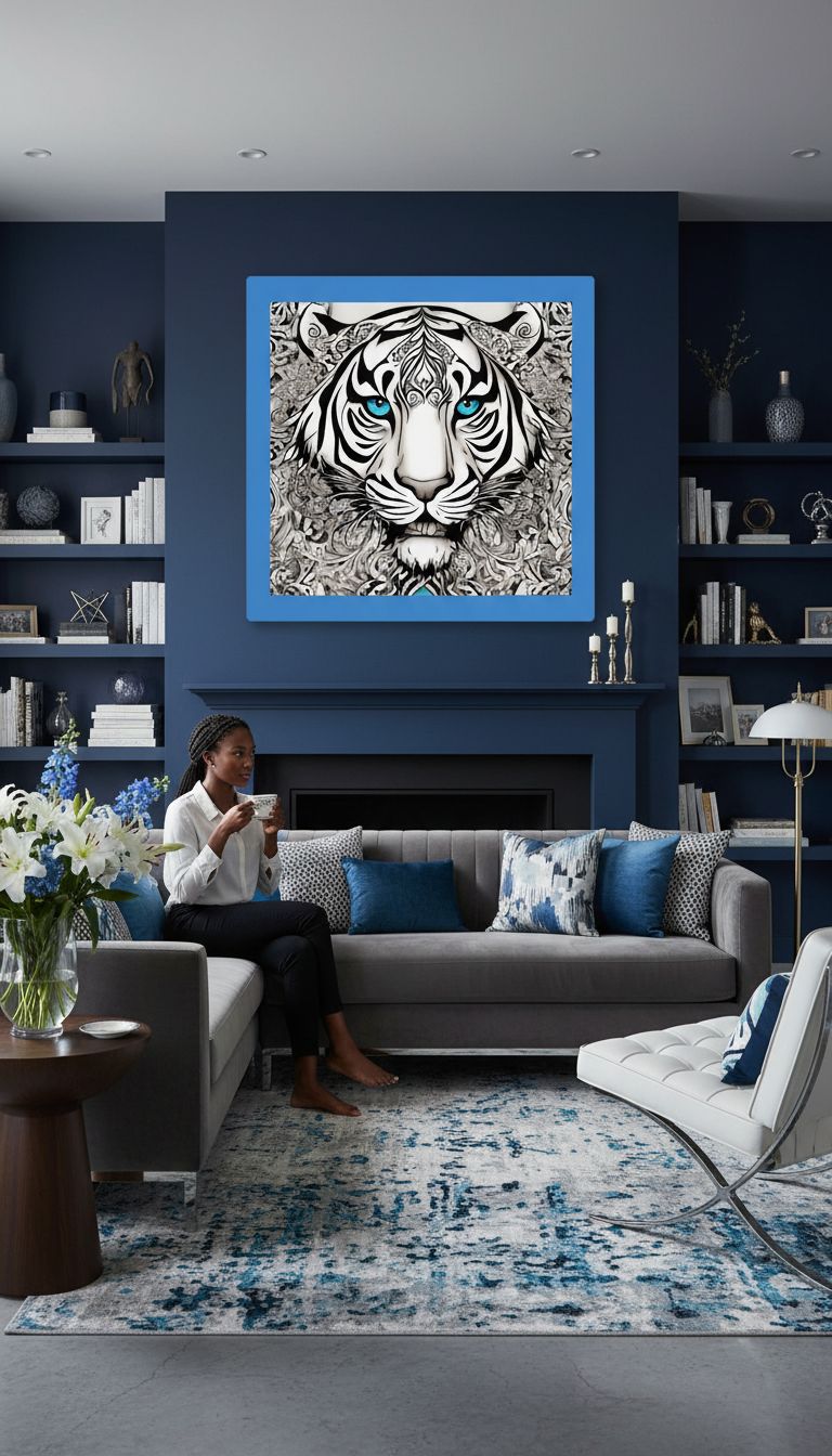 R&RH Majestic Tiger Acrylic Print wall art featuring a vibrant, detailed tiger portrait