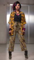 Rich and Rich Brown Animal Print Pants and Kimono Set