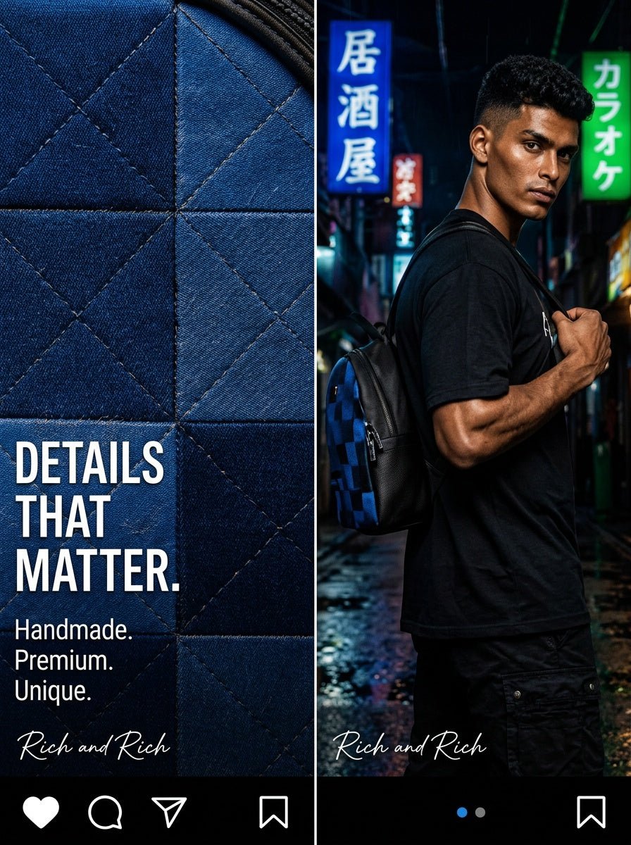 Rich and Rich Blue Patchwork Backpack - Rich and Rich Homeopportunities