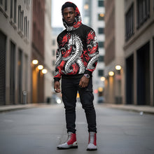 Load image into Gallery viewer, Rich and Rich Black and Red Snake Men&#39;s Hoodie
