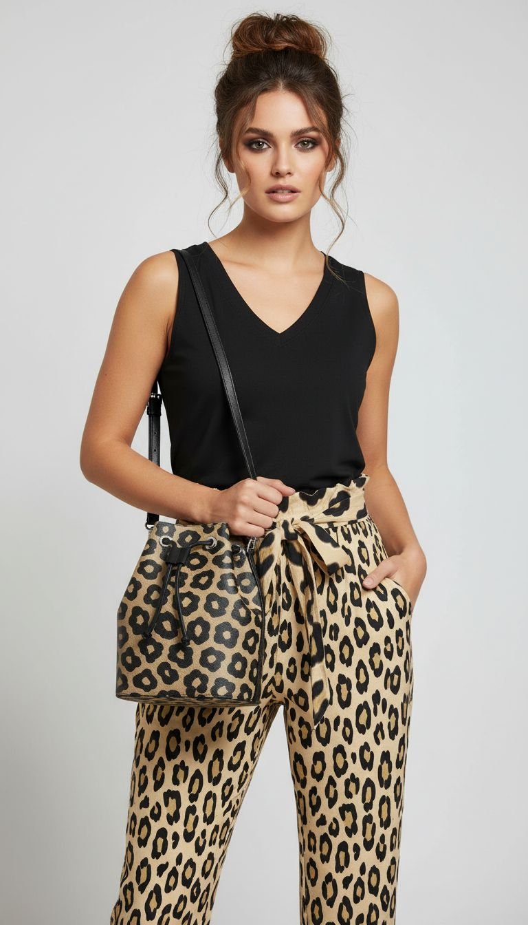 Black women's V-neck sleeveless tank top with chest pockets and side slits
