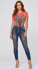 Load image into Gallery viewer, Gothic Wings &amp; Cross Graphic Denim &amp; Tee Set - Rich and Rich Homeopportunities
