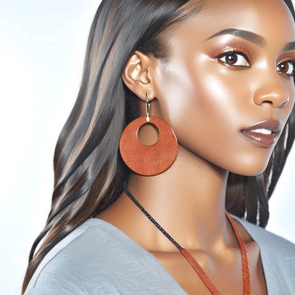 Rich and Rich orange Feng Shui inspired women's wooden earrings with organic shapes