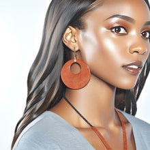 Load image into Gallery viewer, Rich and Rich Orange Feng Shui Inspired Women&#39;s Wooden Earrings
