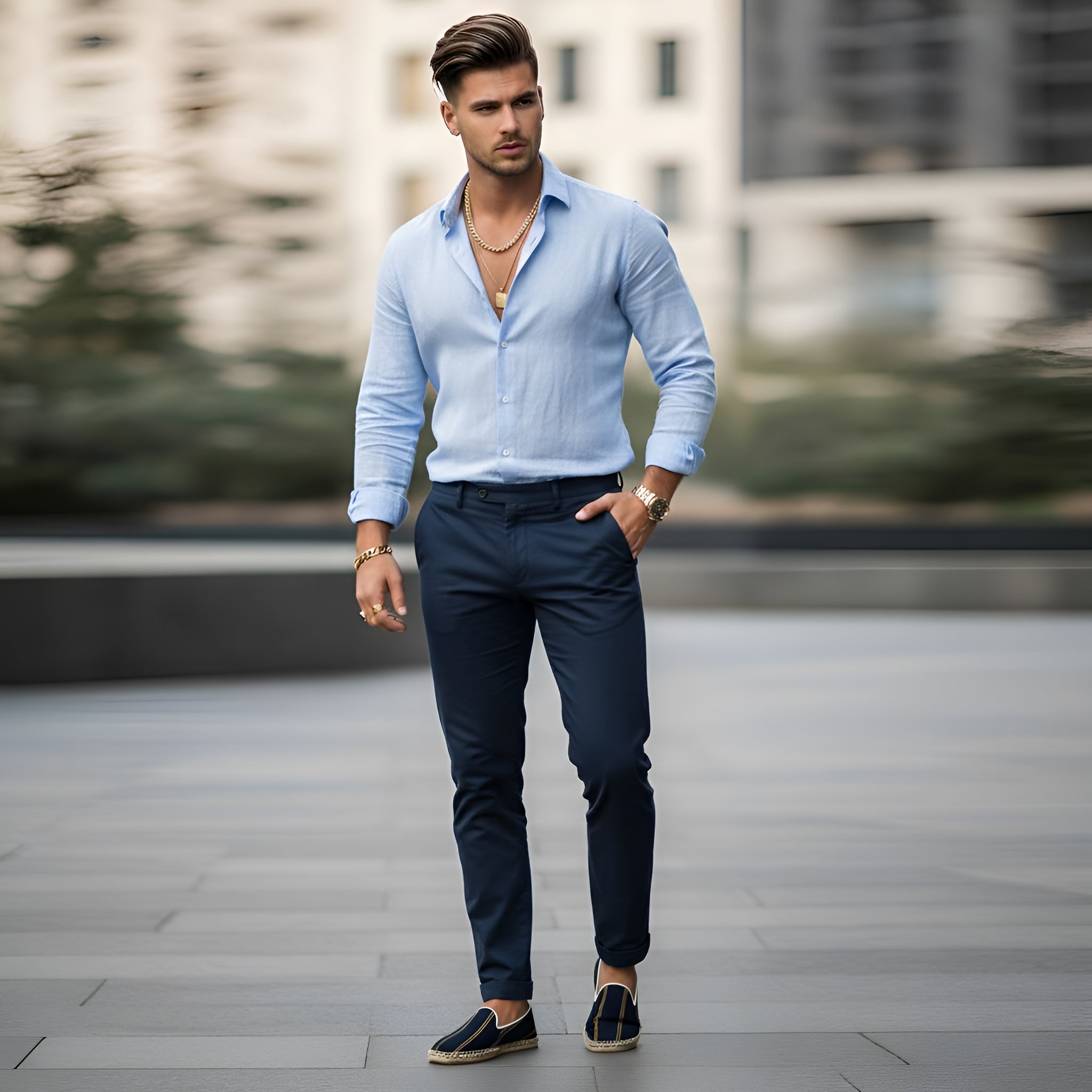 Rich and Rich Navy Blue Designer Men's Loafer Espadrilles