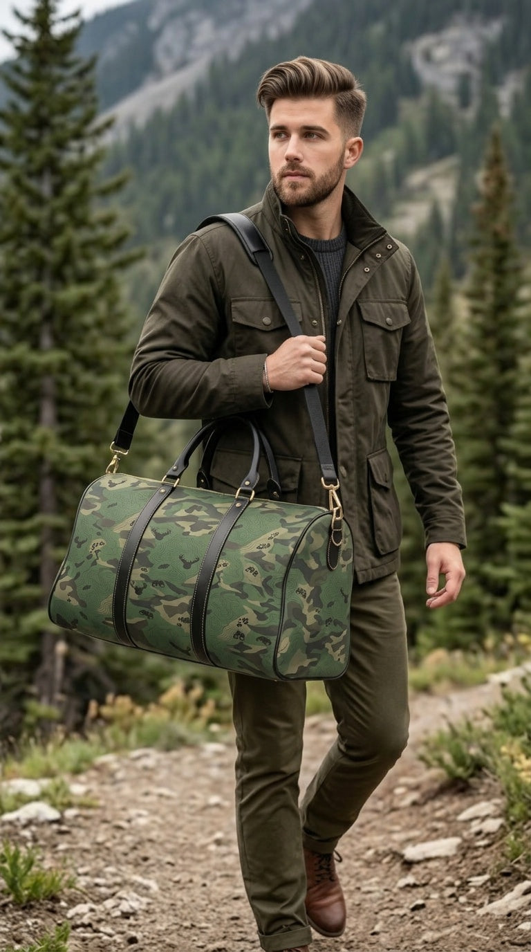 Rich & Rich JetSet Journey Woodland Trek Weekender Waterproof PU Leather Travel Bag/Large