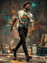 Load image into Gallery viewer, Rich and Rich Soul Tribe Rise Men's Multicolor Beige T-Shirt | Men's Graphic Streetwea
