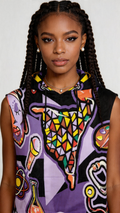 Rich and Rich Purple Abstract Sleeveless Women's Hoodie