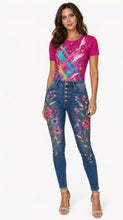 Load image into Gallery viewer, Neon Splatter Abstract Graphic Denim &amp; Tee Set - Rich and Rich Homeopportunities
