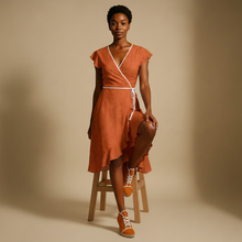 Load image into Gallery viewer, Ladies Orange 2.95&quot; Wedge Heel Espadrilles
