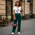 Rich and Rich Women's Rose Designer T-shirt in white with elegant rose print