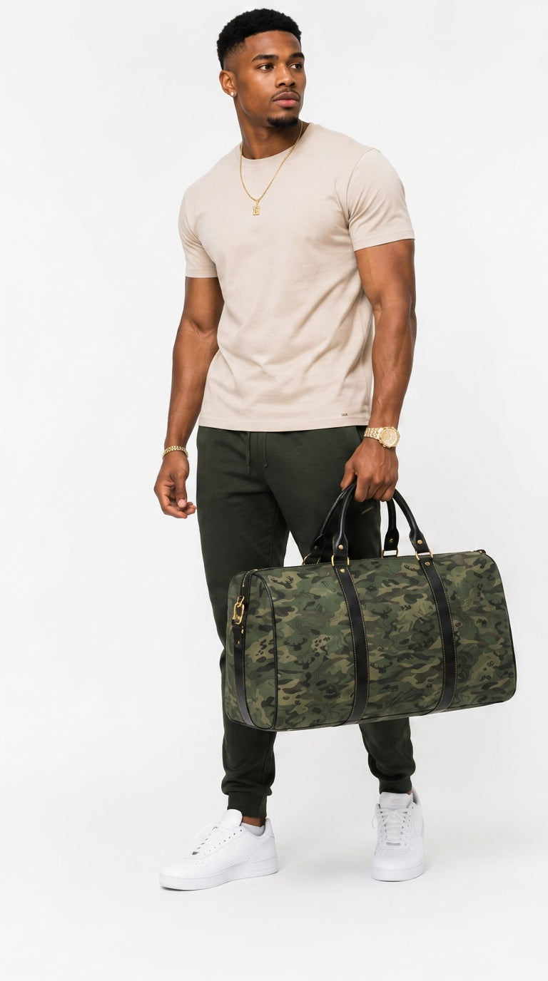 Rich & Rich JetSet Journey Woodland Trek Weekender Waterproof PU Leather Travel Bag/Large