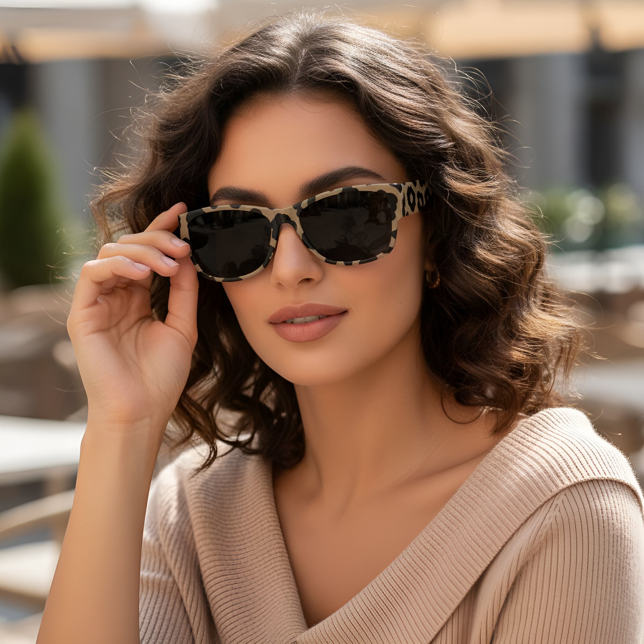 Rich and Rich Safari Animal Print Unisex Sunglasses with bold animal pattern frame