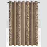 Vintage beige floral damask blackout curtain with metal grommets, 52 by 84 inches — alternate view