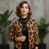 Orange reversible silk bomber jacket with ribbed cuffs, stand collar and front pockets
