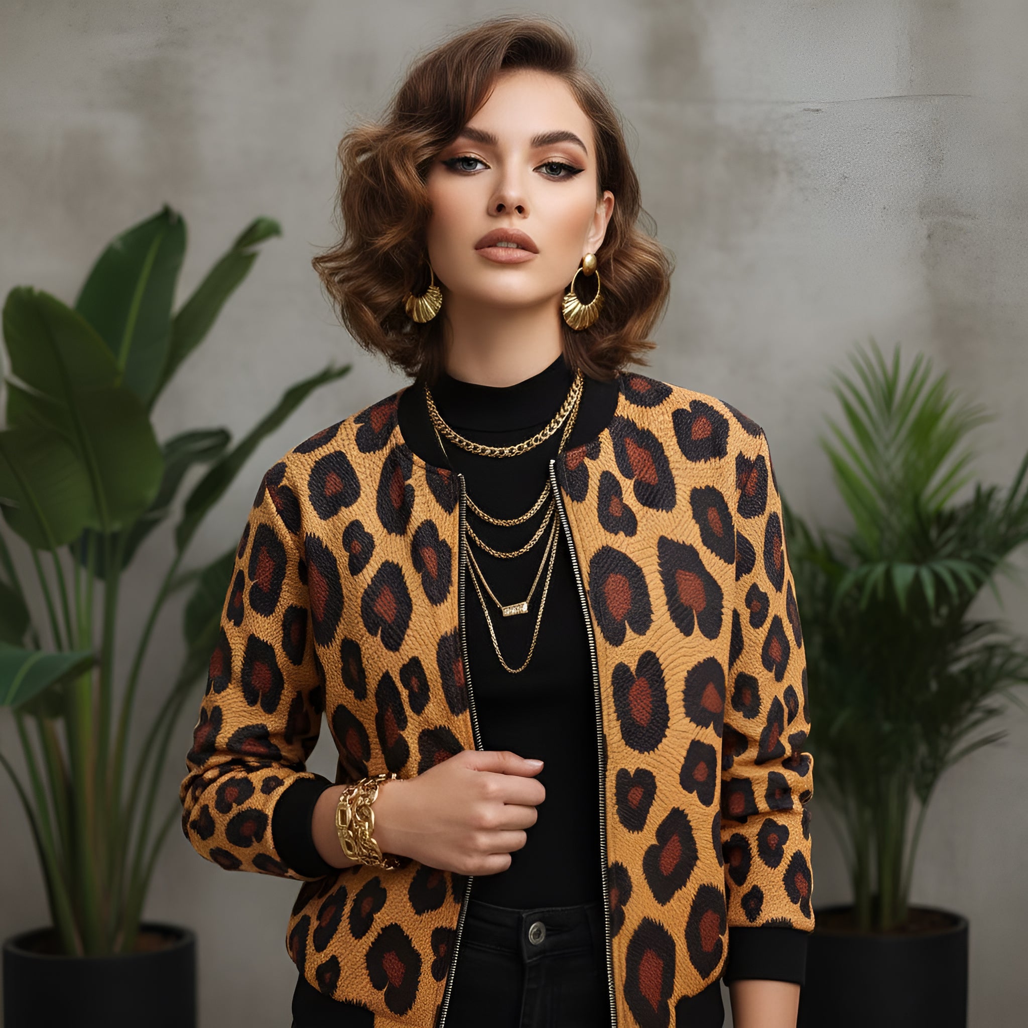 Orange reversible silk bomber jacket with ribbed cuffs, stand collar and front pockets