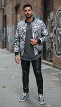 Mens Classic Bomber Jacket with ribbed cuffs and zip front
