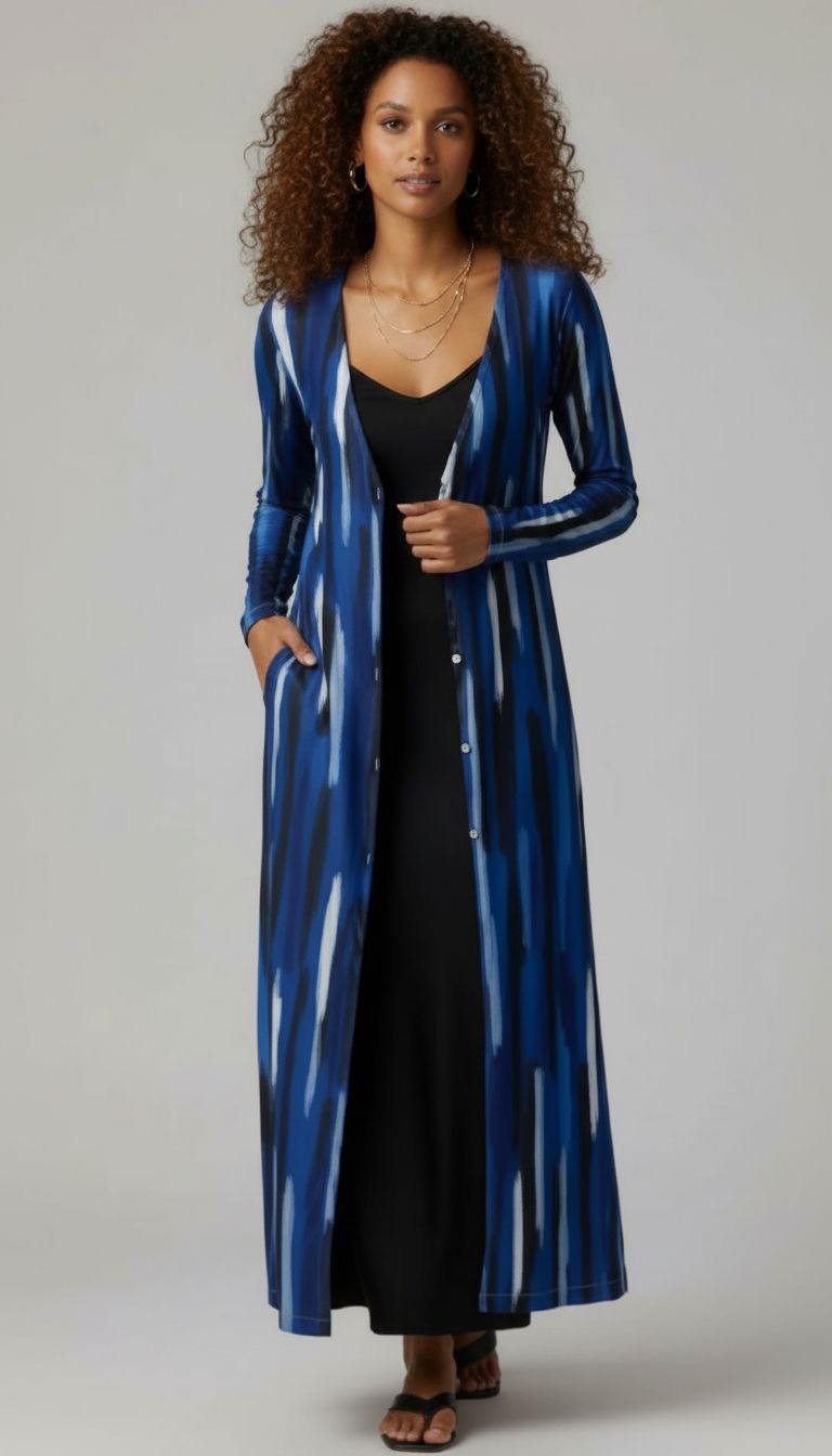 Rich and Rich Blue Stripes Ladies Cardigan