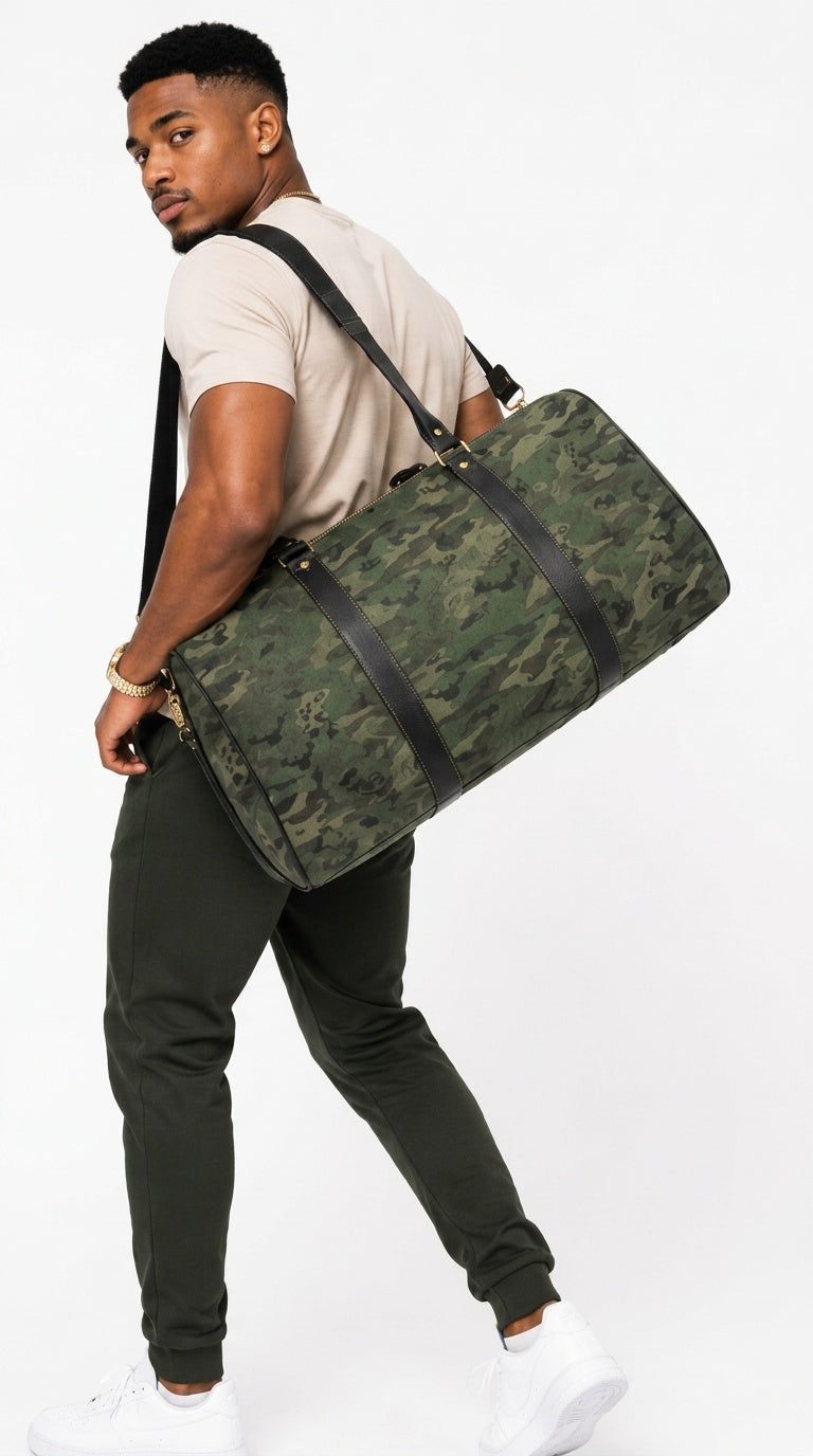 Rich & Rich JetSet Journey Woodland Trek Weekender Waterproof PU Leather Travel Bag/Large