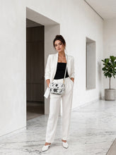 Load image into Gallery viewer, Rich and Rich Black Rose Noir Floral Flap Women's White Shoulder Handbag
