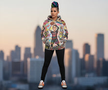 Load image into Gallery viewer, Rich and Rich Multicolor Basketball Woman Caricature Hoodie
