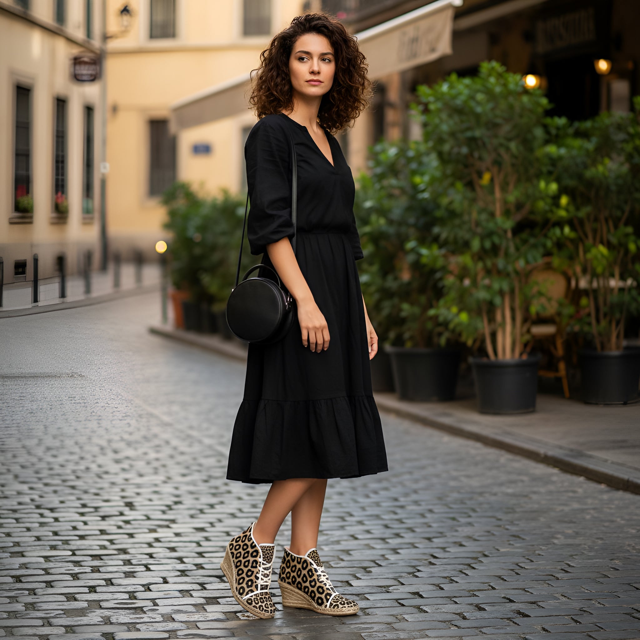 Rich and Rich Animal Print Ladies Wedge Heel Espadrilles showing stylish animal pattern and wedge heel