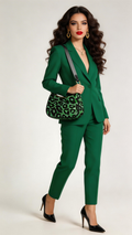 Rich and Rich Emerald Safari Shoulder Bag With Grey Handles