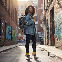 Load image into Gallery viewer, Rich and Rich GrafittiBliss Polka Dot and Fushia Yellow High Heel Belt Women&#39;s Boot
