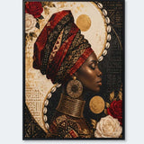 Black-framed canvas print of a portrait of a woman, 24 by 36 inches — alternate view