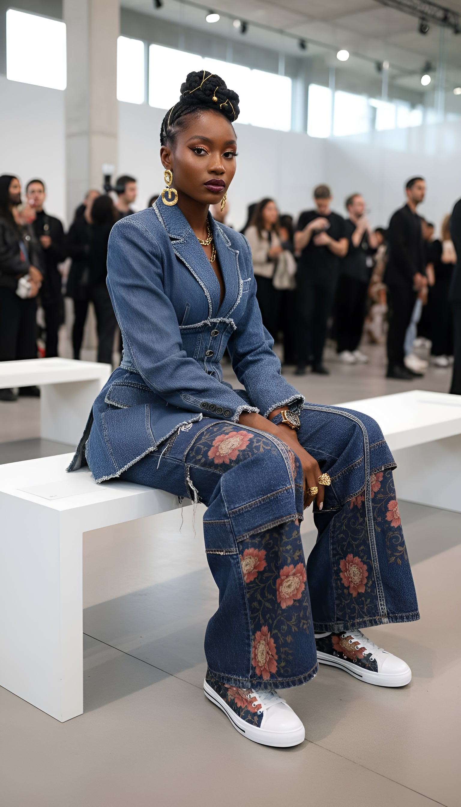 Rich and Rich Blue Floral Women's Canvas Shoes