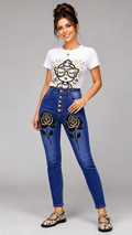 Rich and Rich Black Gold Street Art Women's Mary Jane's