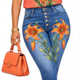 Rich and Rich Tiger Lily Denim and Coral T-Shirt