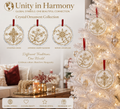 Unity In Harmony Set Of Three Round Crystal Glass Ornaments