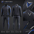 Vertex Polygon Crest Tracksuit in olive with black geometric Vertex menswear design