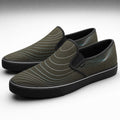 Vertex Parametric Wave Slip-On Shoe Slip-On Shoe in olive with black geometric Vertex menswear design