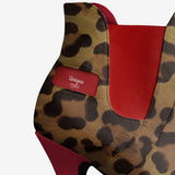Brown animal print platform pump with tassels and a high 12 cm wedge heel — product detail
