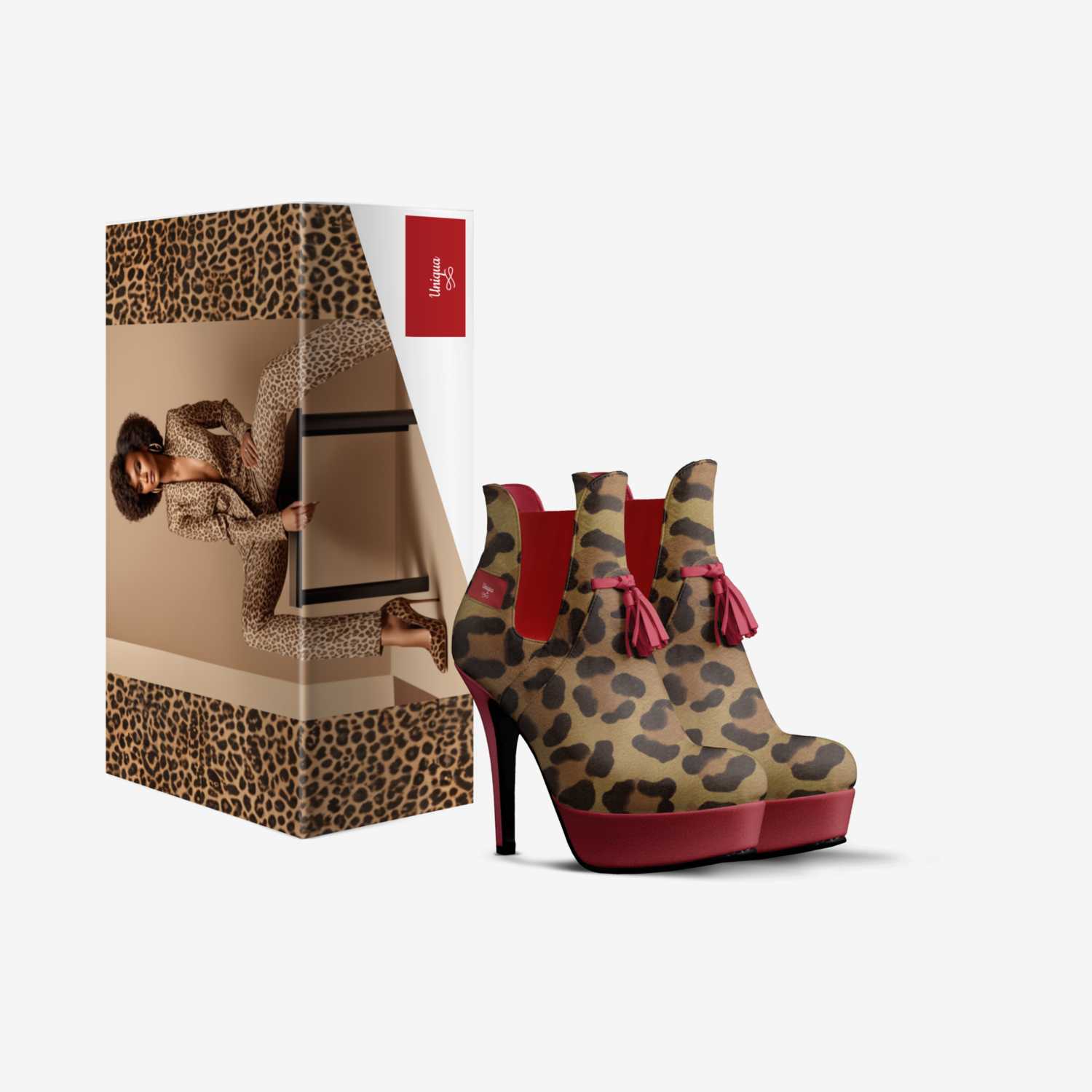 Rich and Rich Uniqua Red and Brown Animal Print Women's Tassels Platform Pump