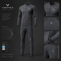 Vertex Parametric Wave Tracksuit in olive with black geometric Vertex menswear design