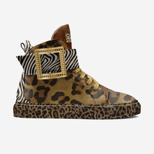Load image into Gallery viewer, Rich and Rich Brown Animal Print Urbanunique Women&#39;s High Top Sneaker
