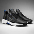 Vertex Monolith Code Sneaker in charcoal with ultraviolet geometric Vertex menswear design