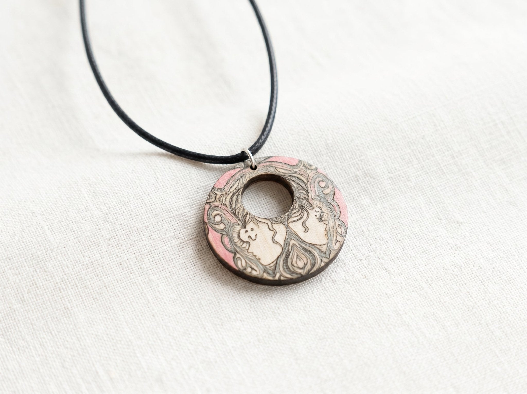 Pink Destiny Wooden Pendant Organic Shapes Necklace/Pendant - Rich and Rich Homeopportunities