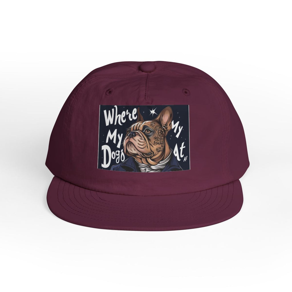 R&RH Funny Dog Lover Surf Cap - 'Where My Dogs At' Design for Pet Owners