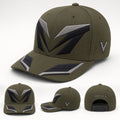 Vertex Negative V Baseball Baseball Cap in slate with signal orange geometric Vertex menswear design