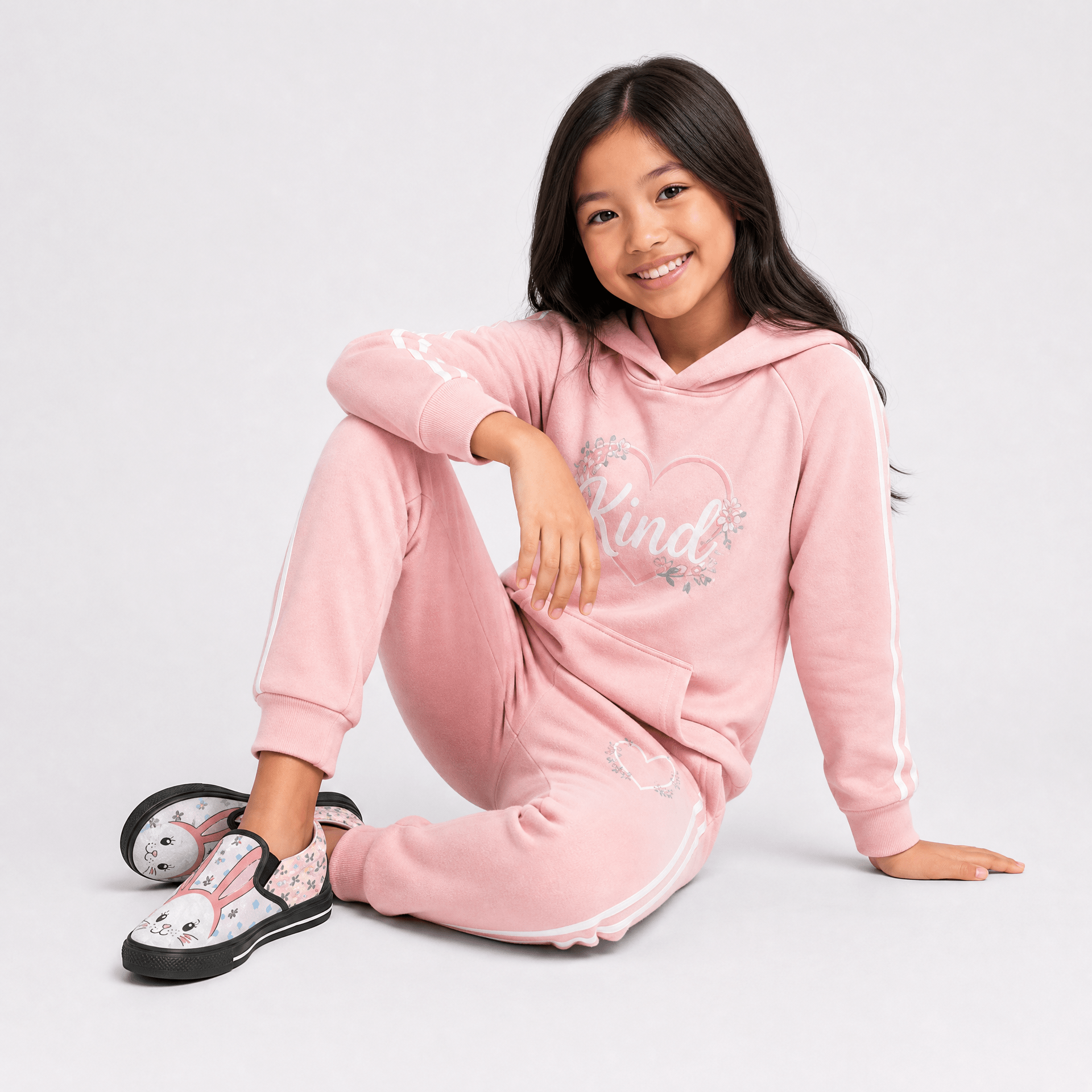 Rich and Rich Girls Pink Bunny Slip-On Canvas Shoes | Cute Bunny Print Kids Sneakers - Rich and Rich Homeopportunities